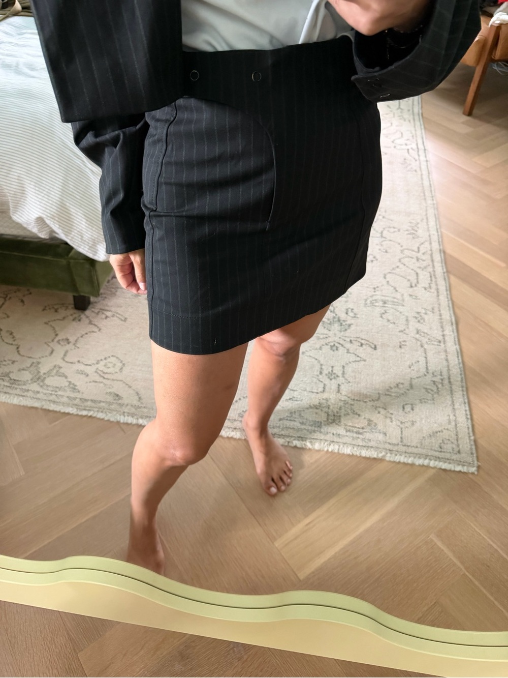 GANNI
Mini Skirt In Pinstripe Print